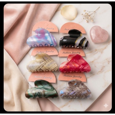 Fashion Alley 6.5cm Hair Claw For Women [Pack Of 12] 