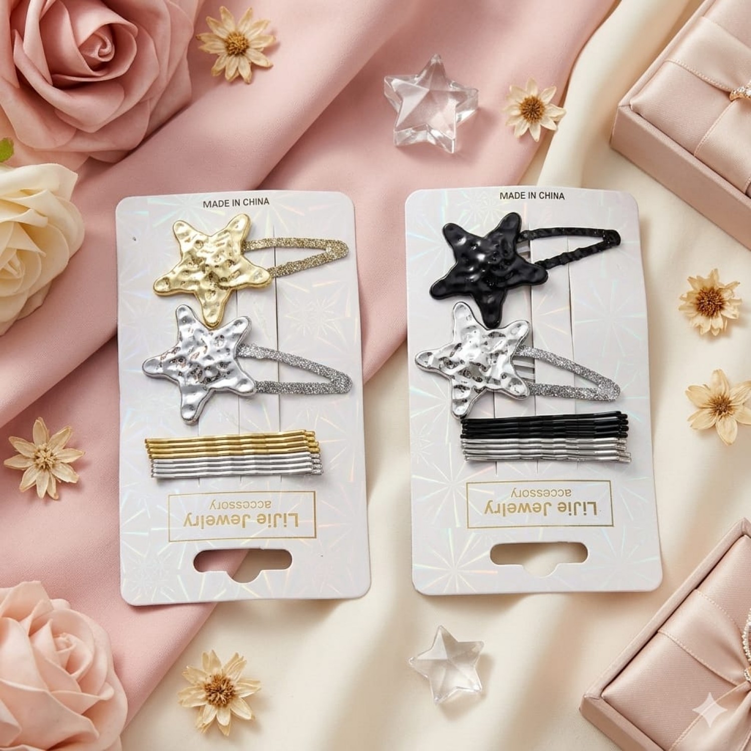 Fashion Alley hair tik tac pins for women card of 12