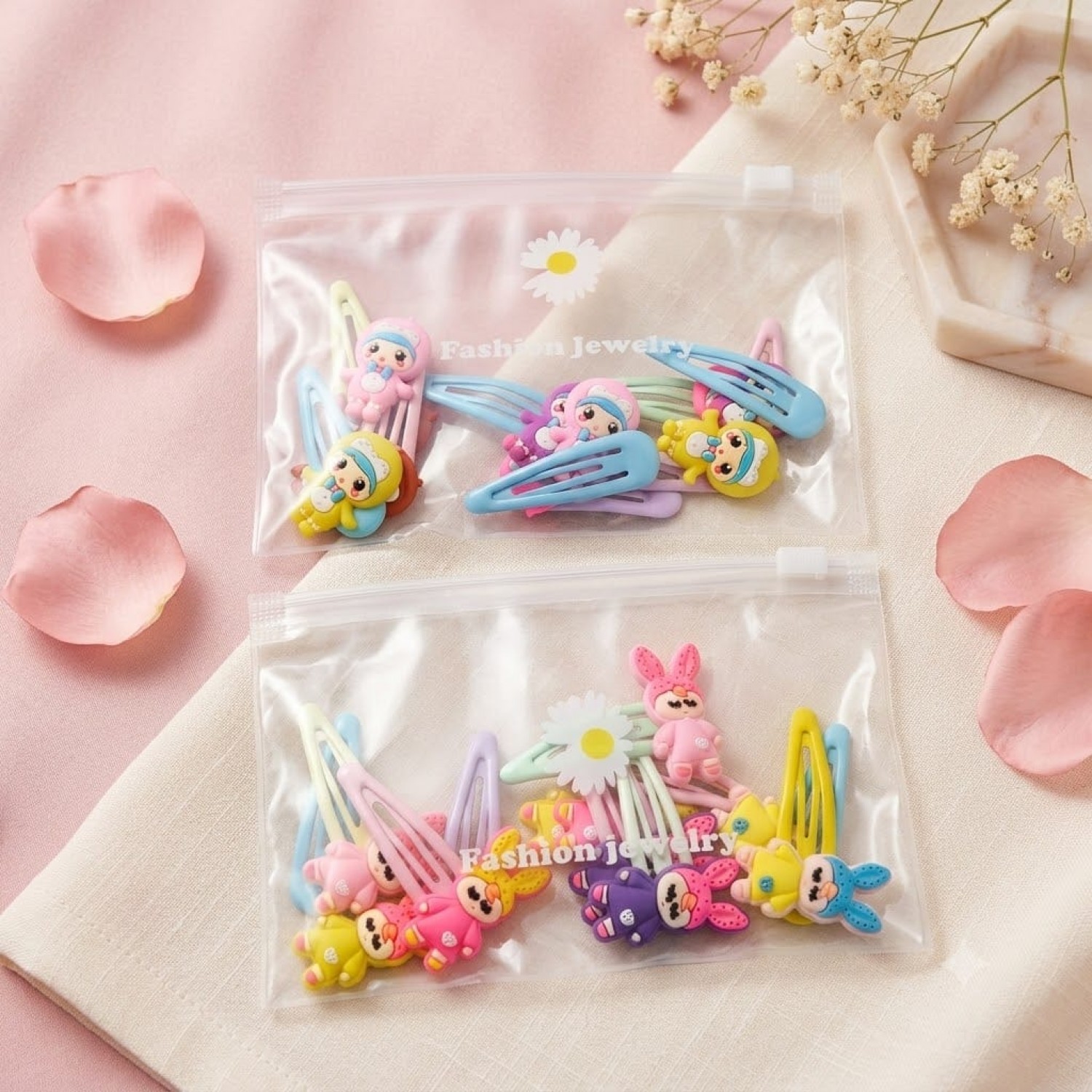Fashion Alley hair tik tac pins for kids pouch of 12
