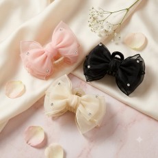 Fashion Alley 12 CM Bow Hair Claw For Women Pack Of 12