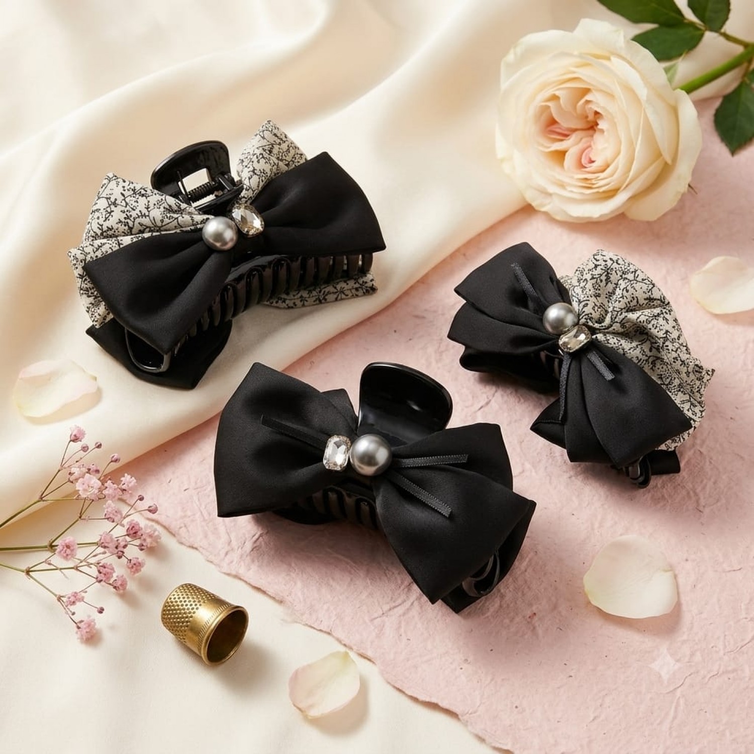 Fashion Alley 13 Cm Bow Hair Claw For Women Pack Of 12 Pc