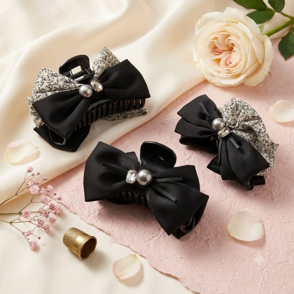 Fashion Alley 13 Cm Bow Hair Claw For Women Pack Of 12 Pc