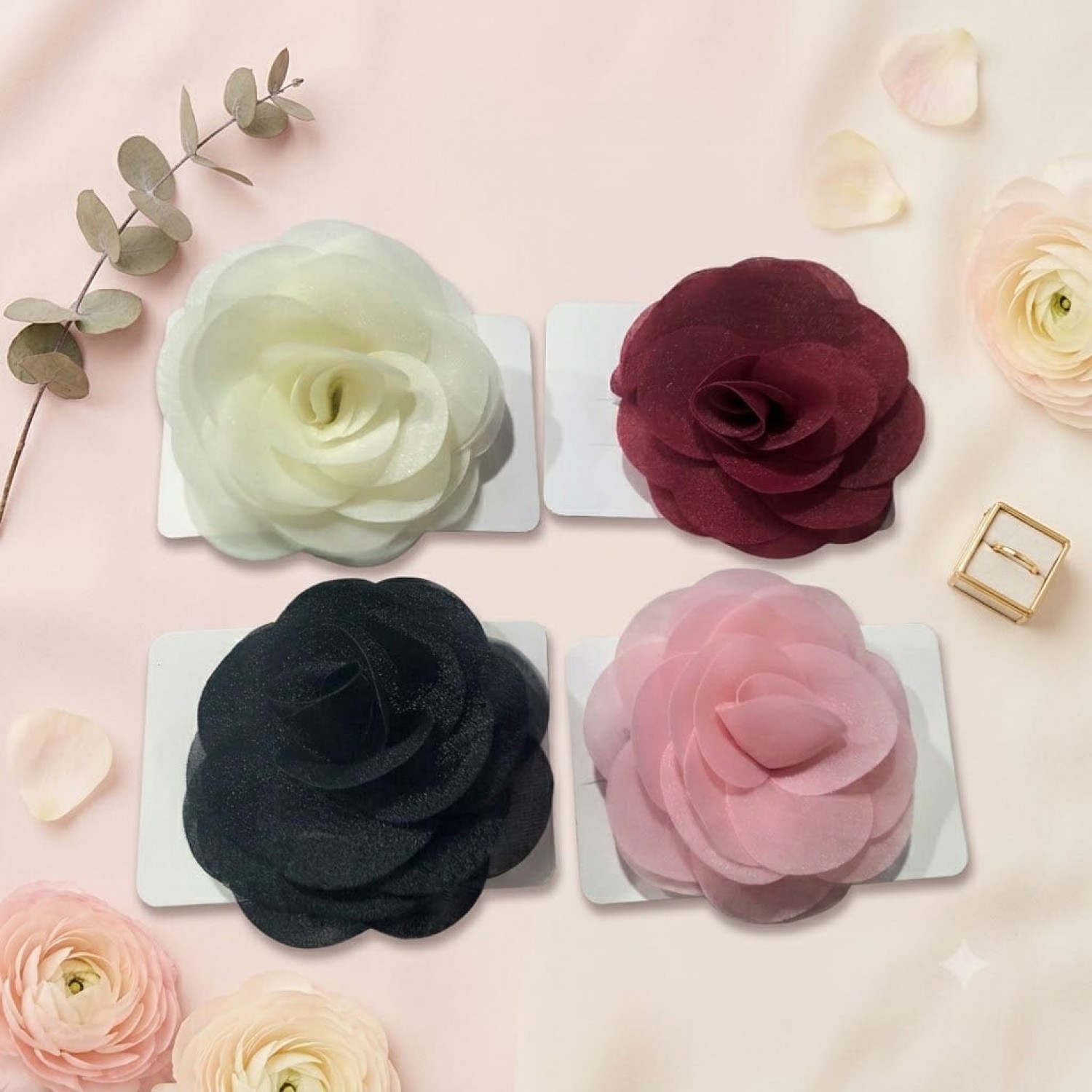 Fashion Alley Rose design hair pins for women pack 12