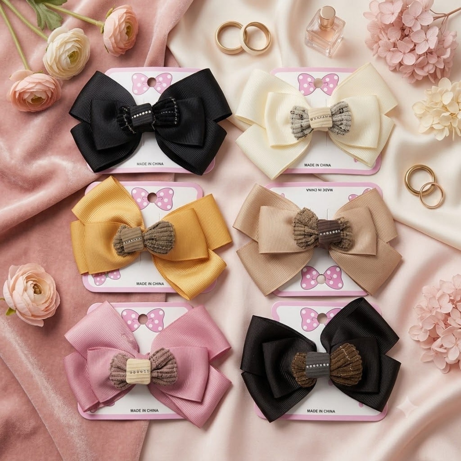 Fashion Alley Bow Hair Pin For Women Pack Of 12 Pc