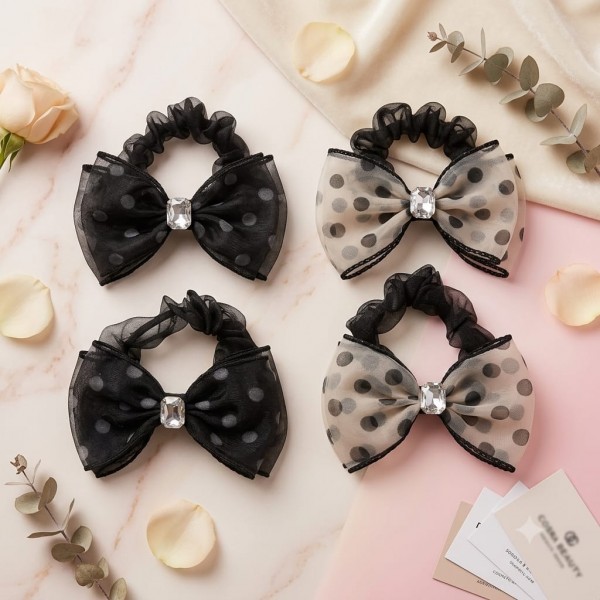 Fashion Alley Bow Scrunchies Rubber Band Pack Of 12