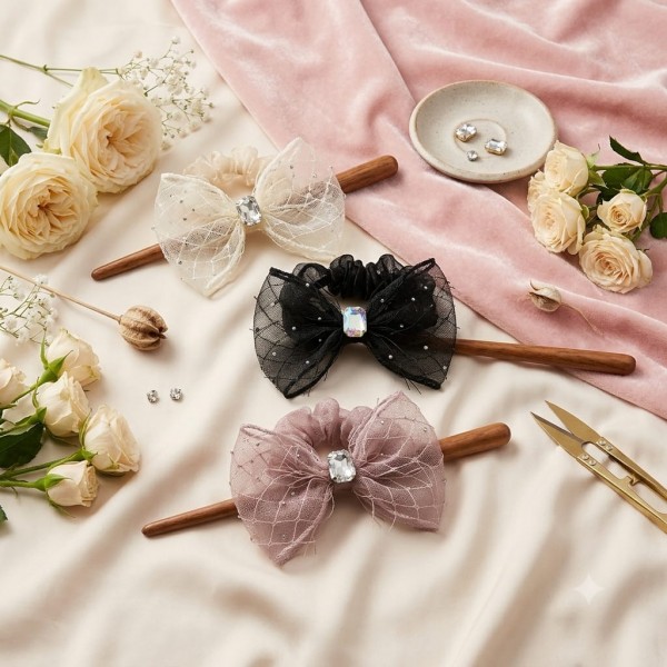 Fashion Alley Bow Scrunchies Rubber Band Pack Of 12