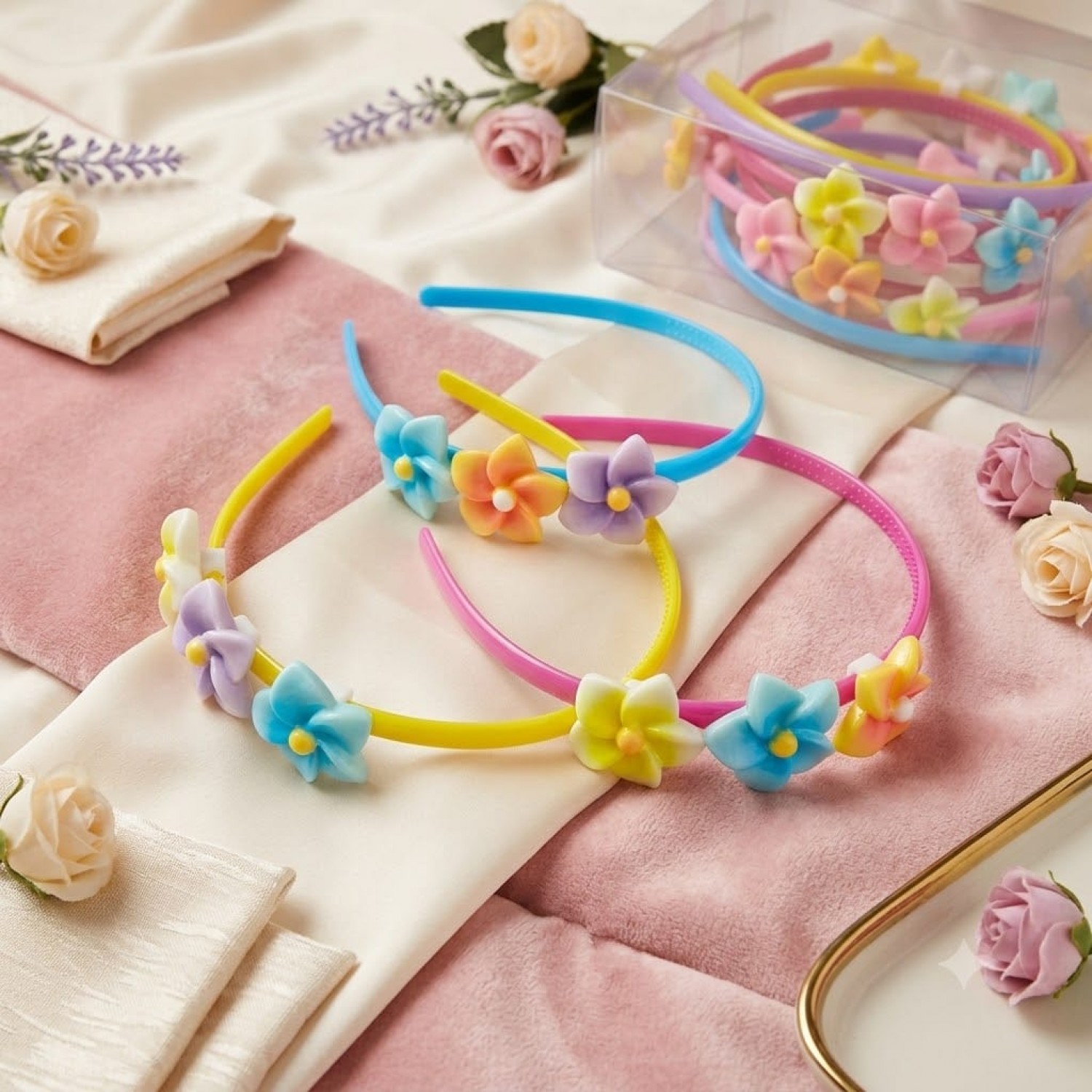 Fashion Alley flower  Hair Band For Kids Pack Of 12