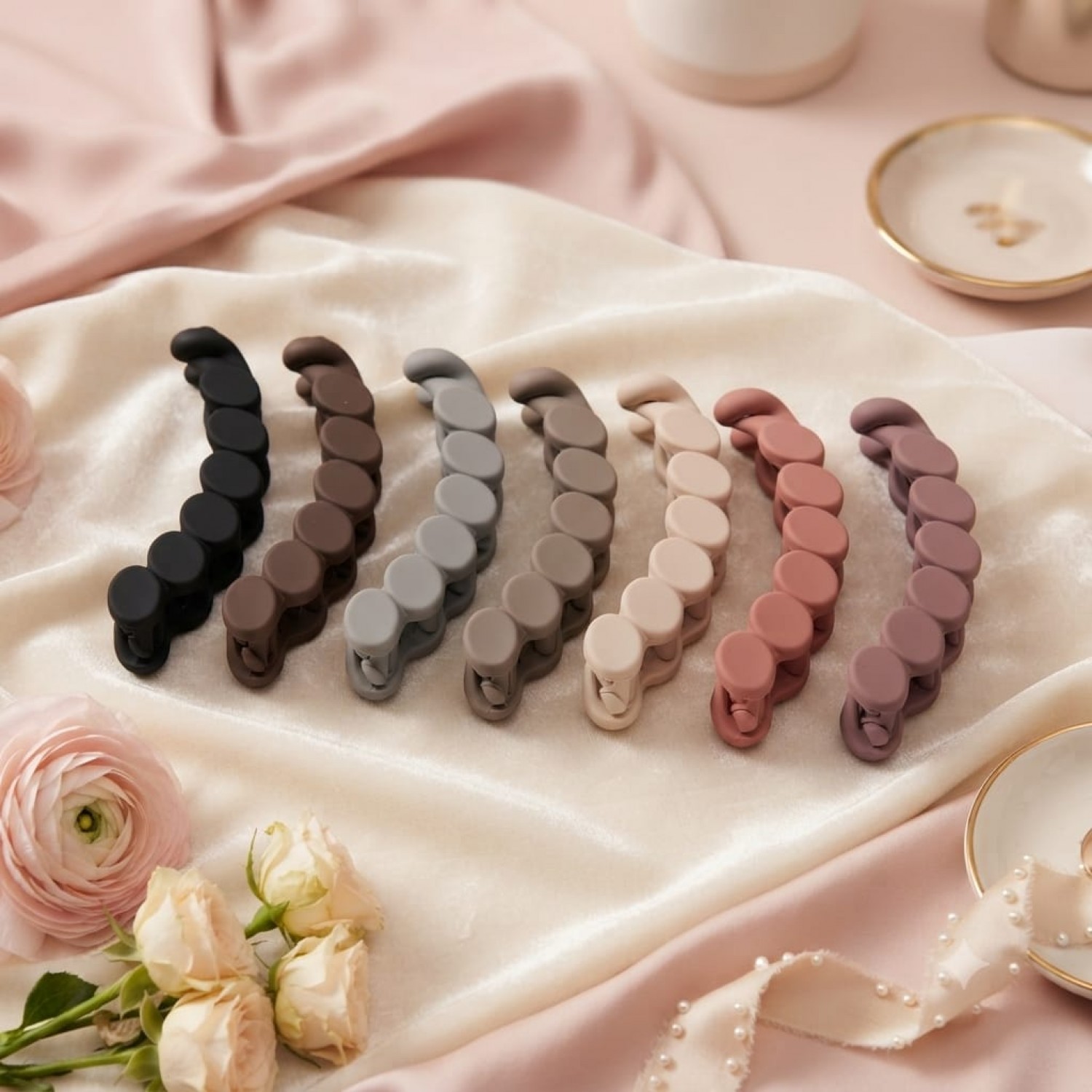 Fashion Alley 8 CM Shine Banana Clip For Women Pack Of 12