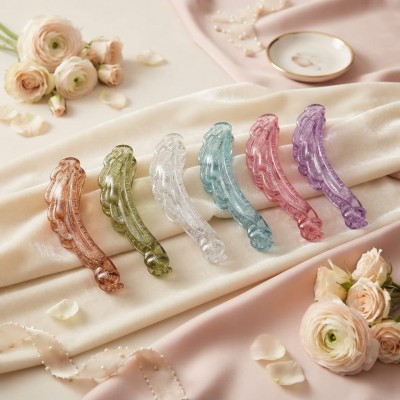 Fashion Alley 8 CM Shine Banana Clip For Women Pack Of 12