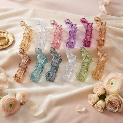 Fashion Alley 8 CM Shine Banana Clip For Women Pack Of 12