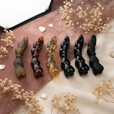 Fashion Alley 8 CM Shine Banana Clip For Women Pack Of 12