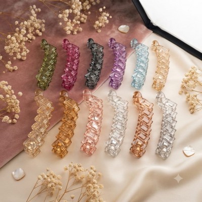 Fashion Alley 8 CM Shine Banana Clip For Women Pack Of 12