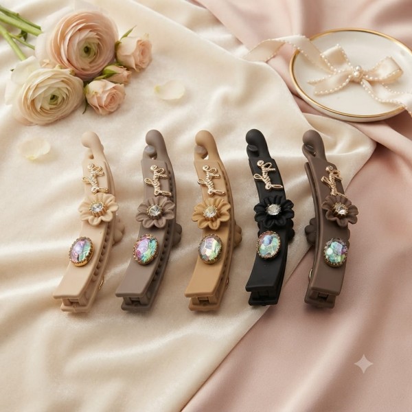Fashion Alley 11cm Pearl Hair Banana Clip For Women [Pack Of 12]