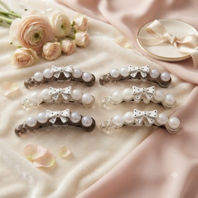 Fashion Alley 11cm Pearl Hair Banana Clip For Women Pack Of 12