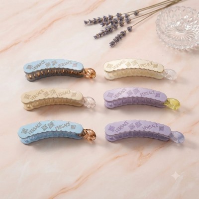 Fashion Alley 8 CM Shine Banana Clip For Women Pack Of 12