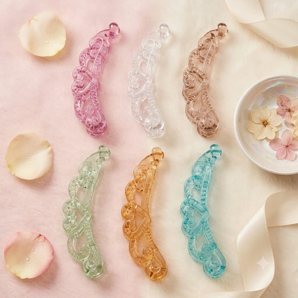 Fashion Alley 8 CM Shine Banana Clip For Women Pack Of 12