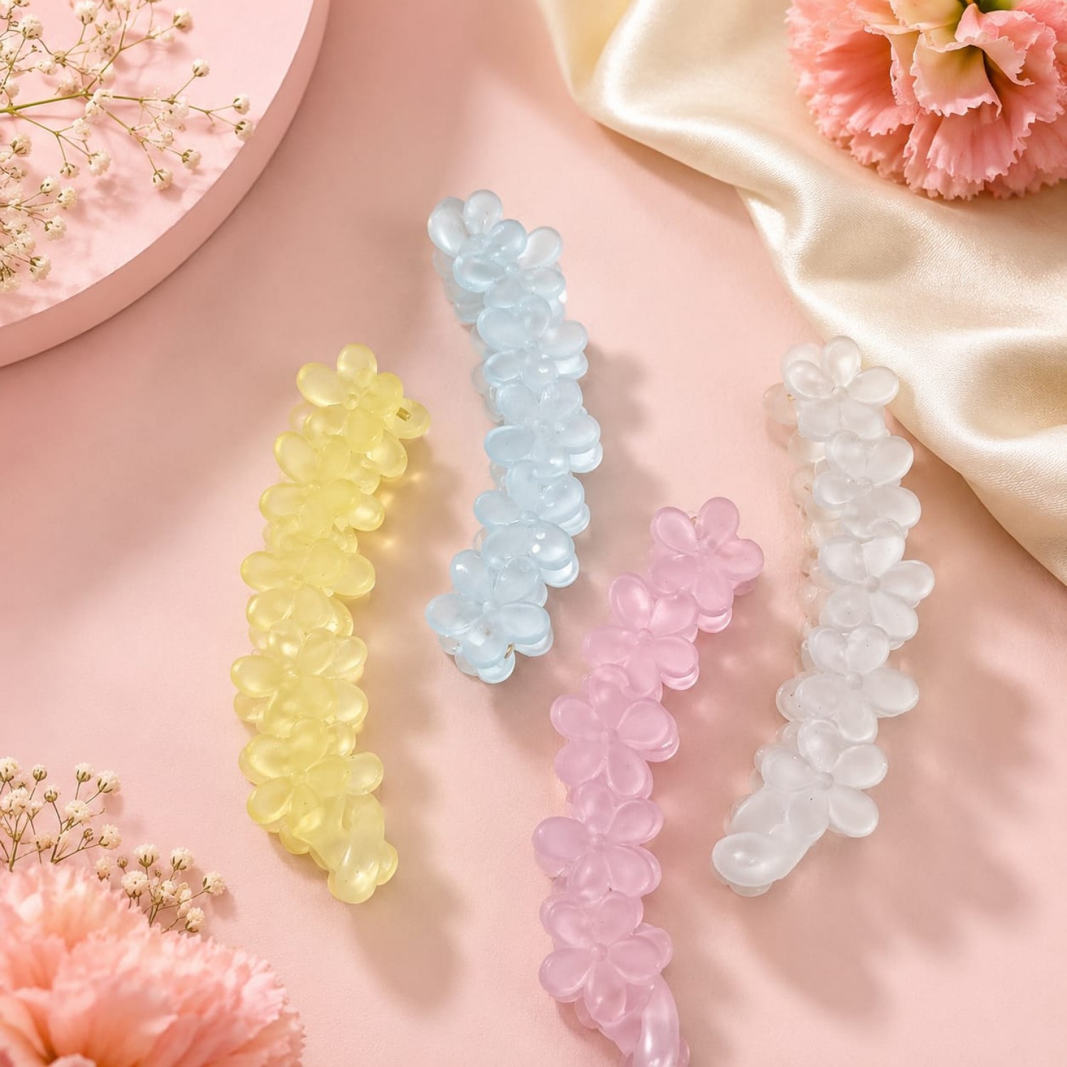 Fashion Alley 8 CM Shine Banana Clip For Women [Pack Of 12]