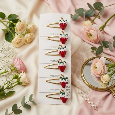Fashion Alley strawberry Design Hair Pin For Women Pack Of 12 Pc