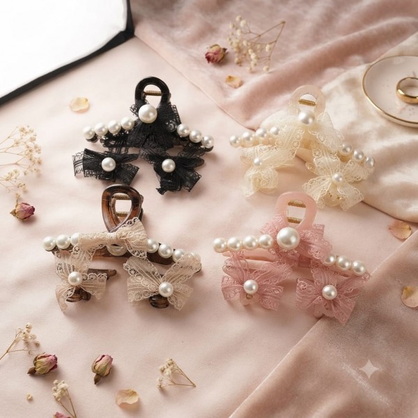 Fashion Alley 11Cm Hair Claw with pearl for Women Pack Of 12