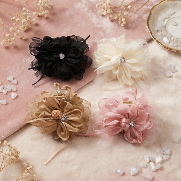 Fashion Alley 12Cm Flower design Hair Claw For Women Pack Of 12