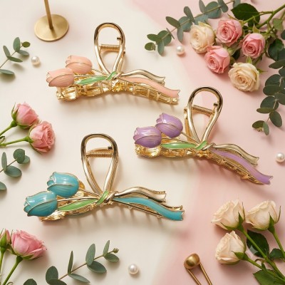 Fashion Alley 9CM  Metal Shine Hair Claw For Women Pack Of 12