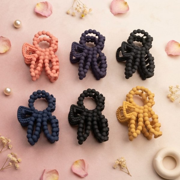Fashion Alley 5 Cm Matt Hair Claw For Women [Pack Of 12]