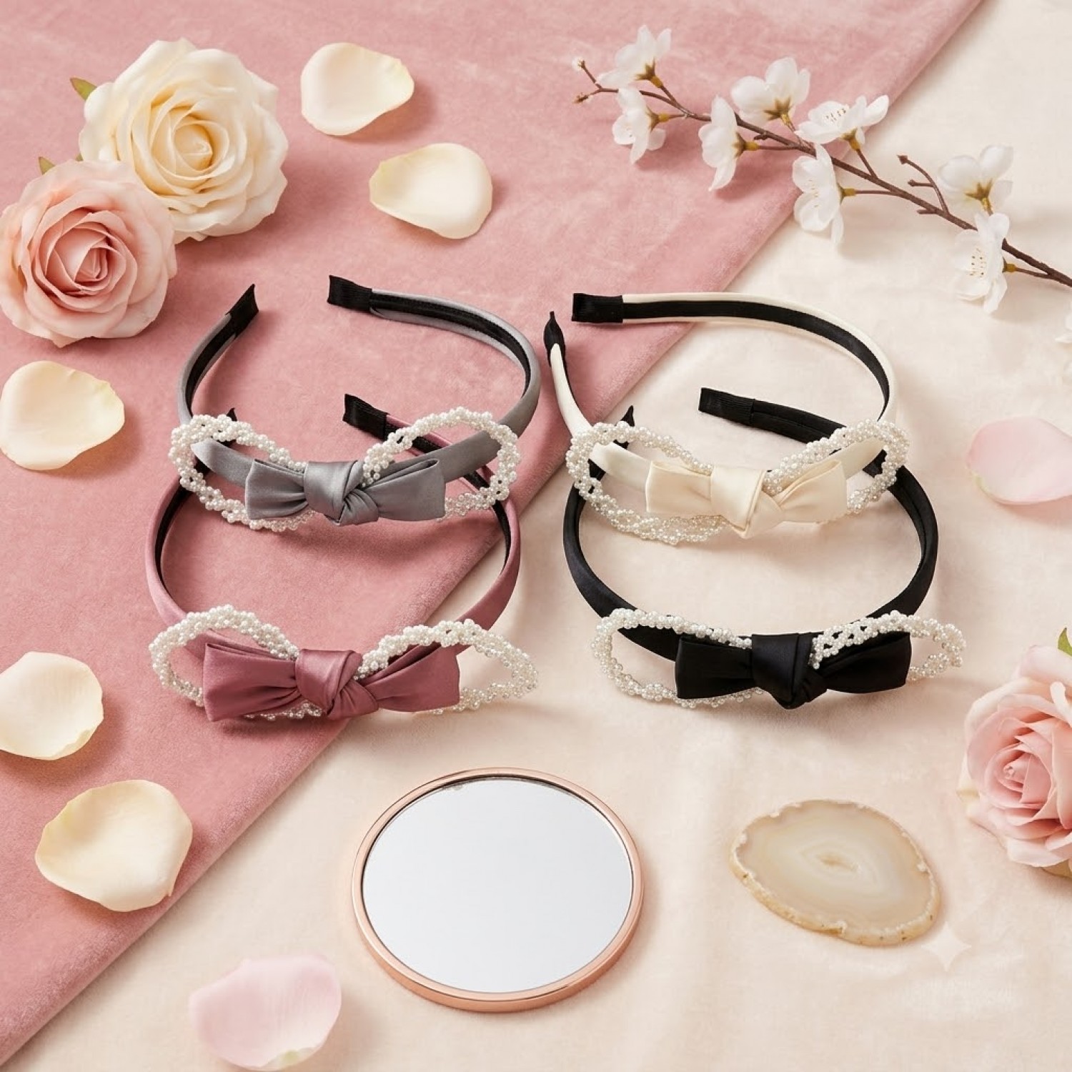 Fashion Alley Pearl Hair Band For Women Pack Of 12