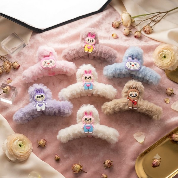 Fashion Alley 11 Cm Fur Hair Claw For kids Pack Of 12 Pc