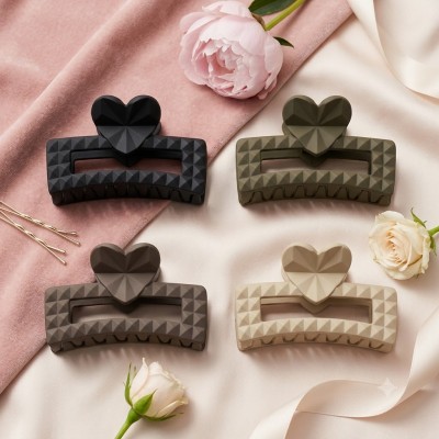 Fashion Alley 8 Cm Matt Hair Claw For Women [Pack Of 12]