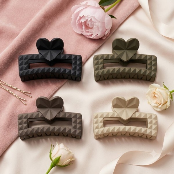 Fashion Alley 8 Cm Matt Hair Claw For Women [Pack Of 12]