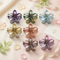 Fashion Alley 8 Cm Shine Hair Claw For Women Pack Of 12