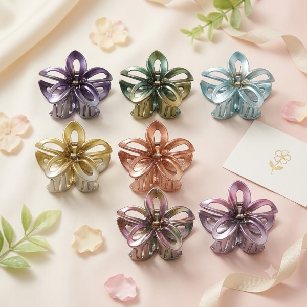 Fashion Alley 8 Cm Shine Hair Claw For Women Pack Of 12