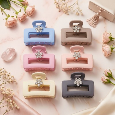 Fashion Alley 8 Cm Matt Hair Claw For Women Pack Of 12