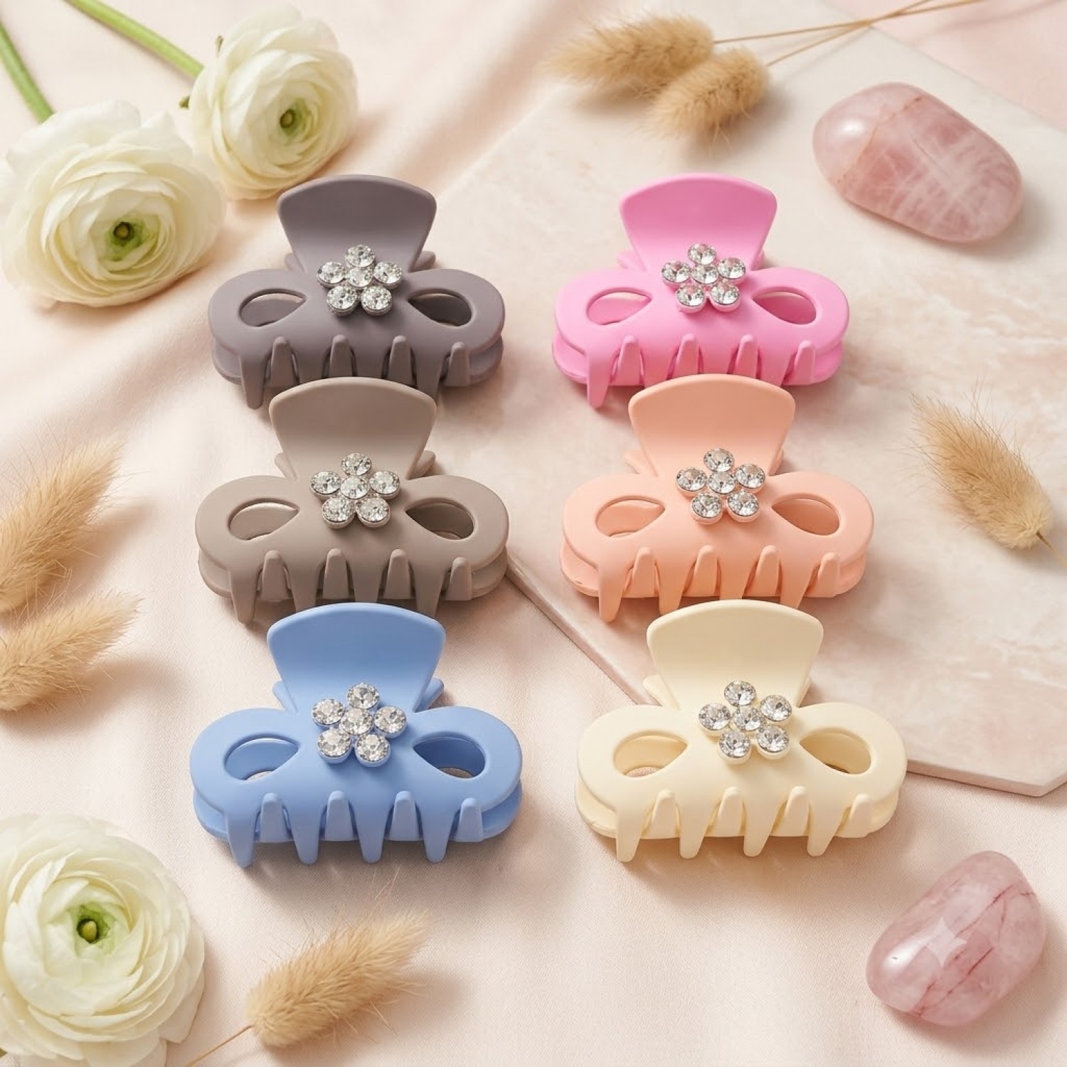 Fashion Alley 8 Cm Matt Hair Claw For Women Pack Of 12