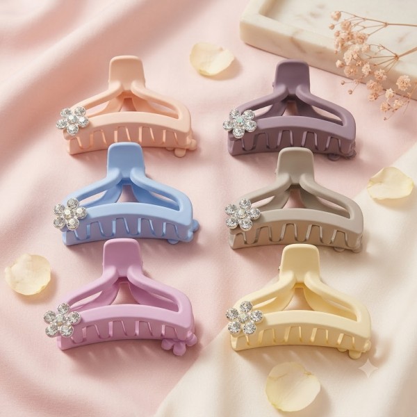 Fashion Alley 8 Cm Matt Hair Claw For Women Pack Of 12