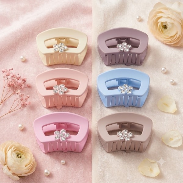 Fashion Alley 8 Cm Matt Hair Claw For Women Pack Of 12