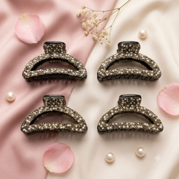 Fashion alley 9 cm stone hair claw pack of 12 pcs