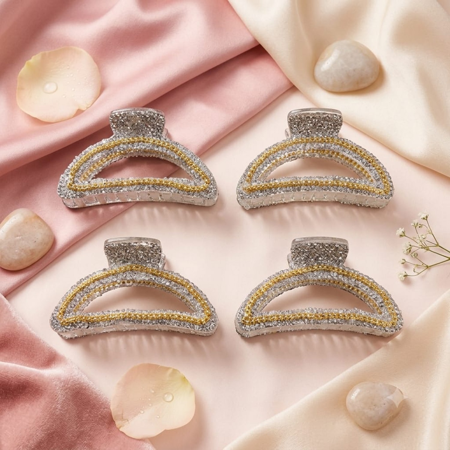 Fashion alley 9 cm stone hair claw pack of 12 pcs