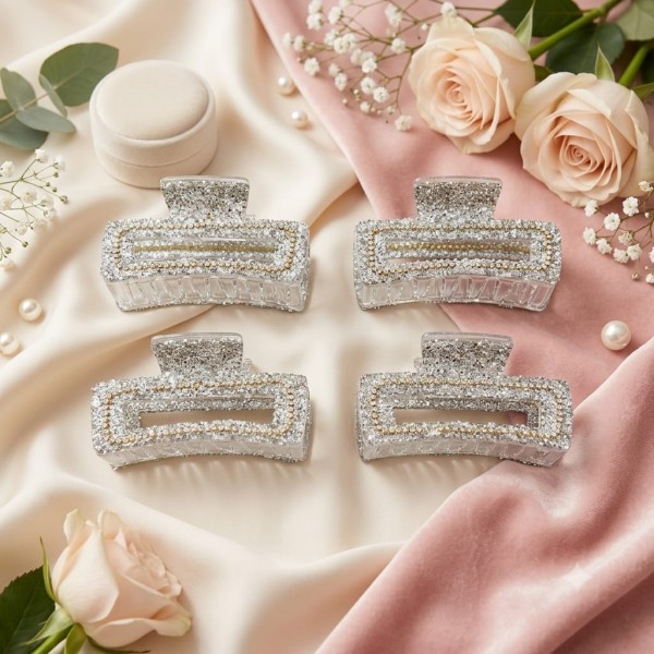 Fashion alley 9 cm stone hair claw pack of 12 pcs