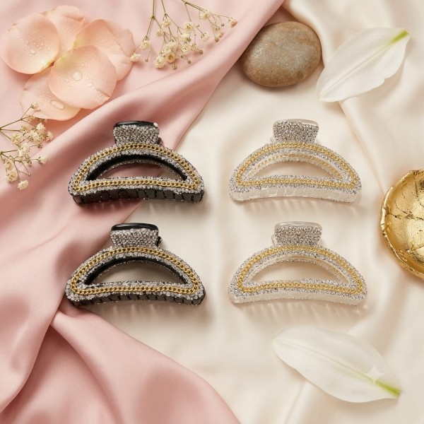 Fashion alley 9 cm stone hair claw pack of 12 pcs