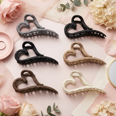 Fashion Alley Heart Design Hair Claw Pack of 12