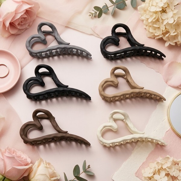 Fashion Alley Heart Design Hair Claw Pack of 12 Fashion Alley Heart Design Hair Claw Pack of 12