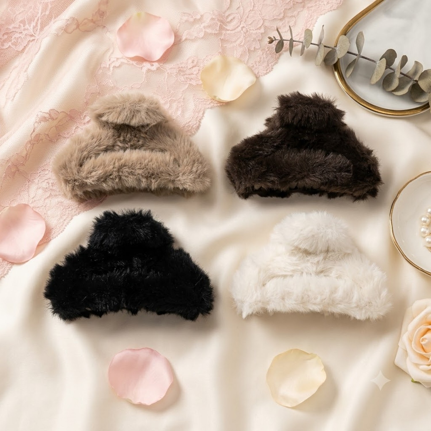 Fashion Alley 9 Cm Fur Hair Claw For kids Pack Of 12 Pc Fashion Alley 9 Cm Fur Hair Claw For kids Pack Of 12 Pc