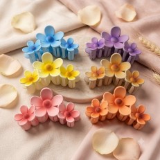 Fashion Alley 11 CM flower Matt Hair Claw For Women Pack Of 12