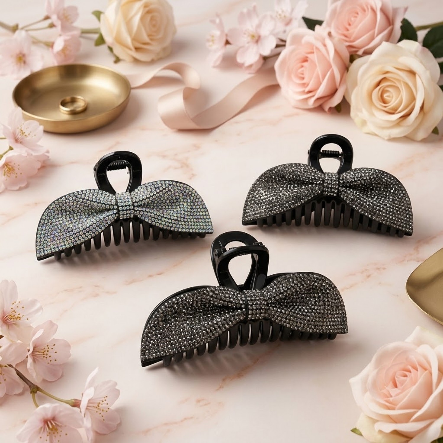 Fashion Alley 11 CM stone Hair Claw For Women Pack Of 12