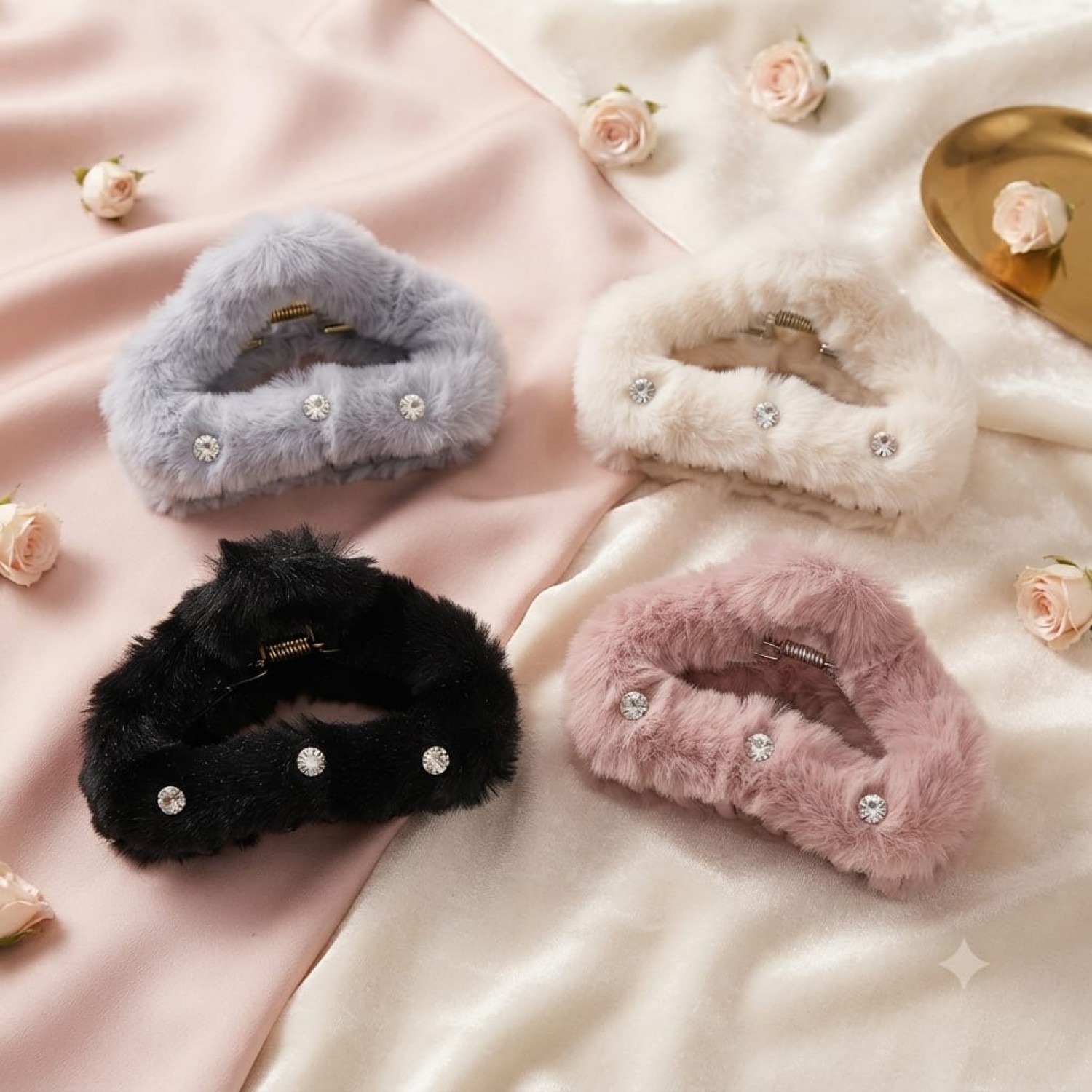 Fashion Alley 12 Cm Fur Hair Claw For Women Pack Of 12 Pc