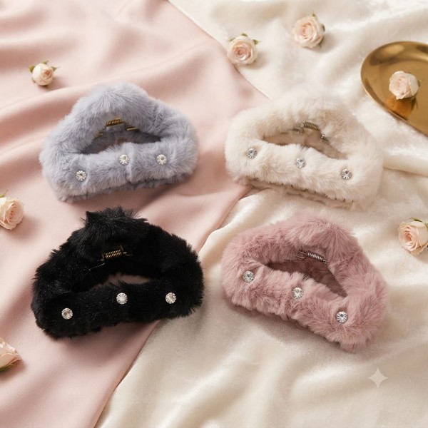 Fashion Alley 12 Cm Fur Hair Claw For Women Pack Of 12 Pc