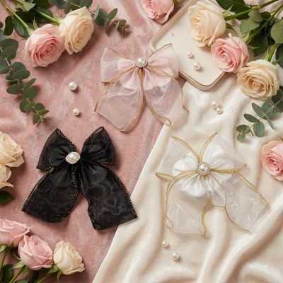 Fashion Alley Bow Hair Pins For Women Pack Of 12