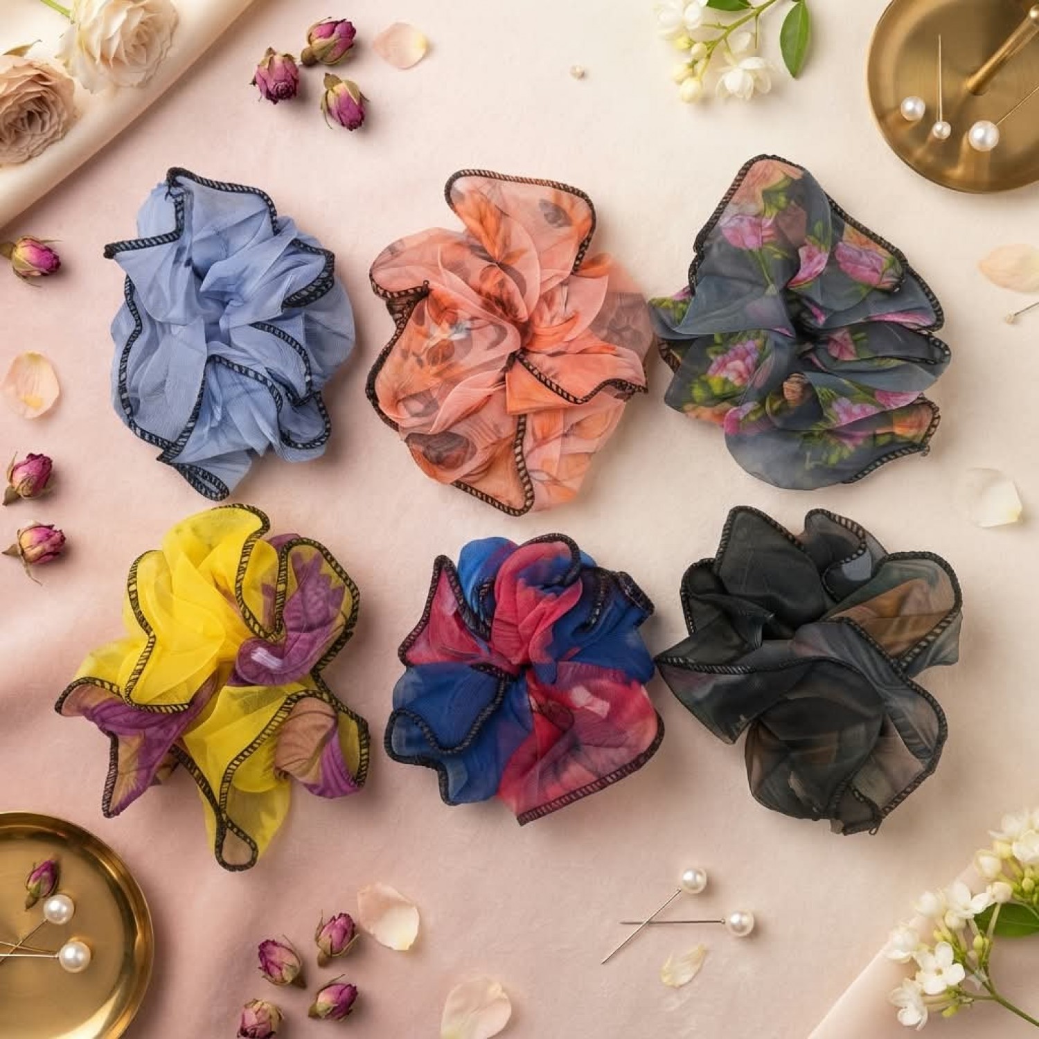 Fashion Alley Hair Scrunchies For Women Pack Of 12