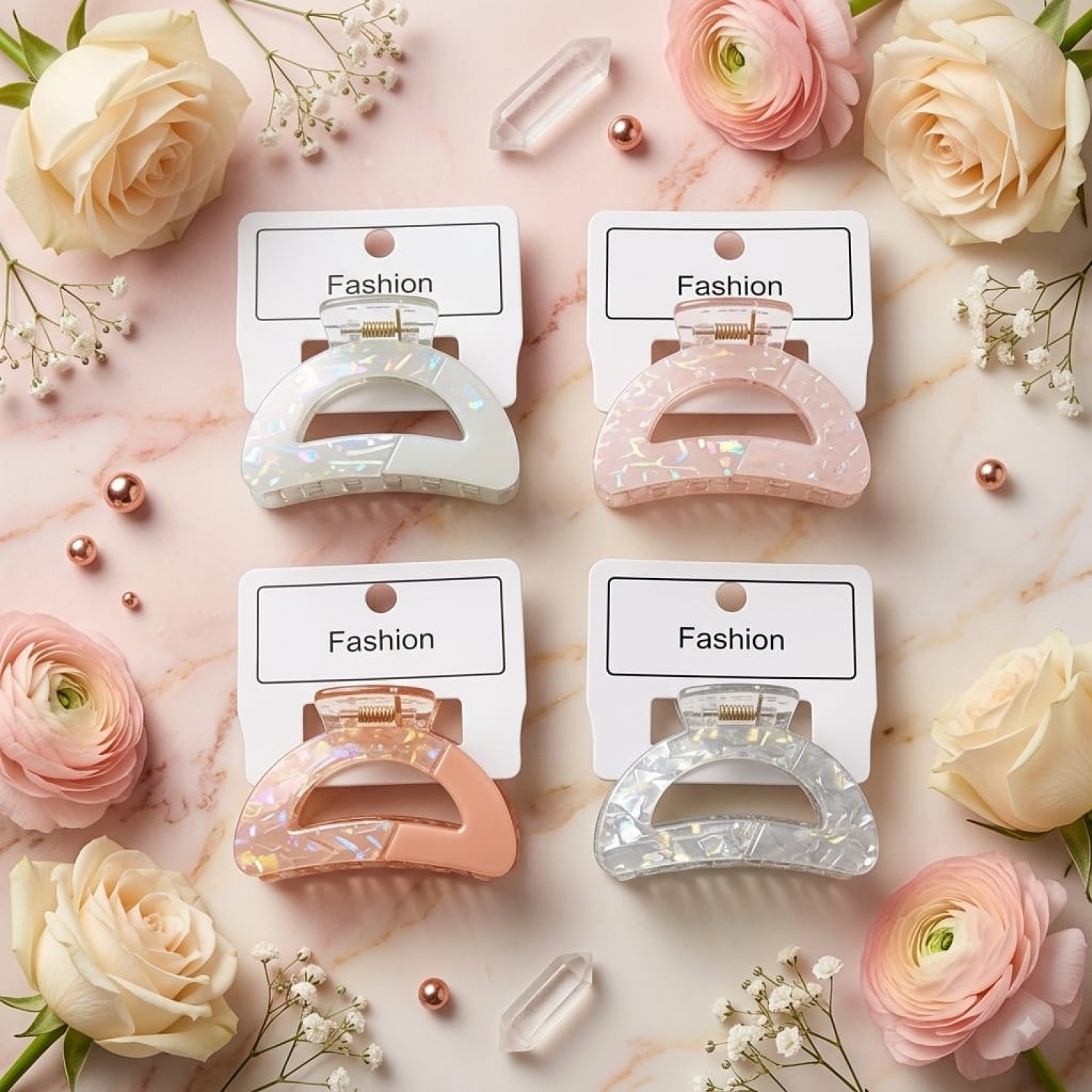 Fashion Alley 5 Cm women Hair Claw Pack Of 12 Pcs